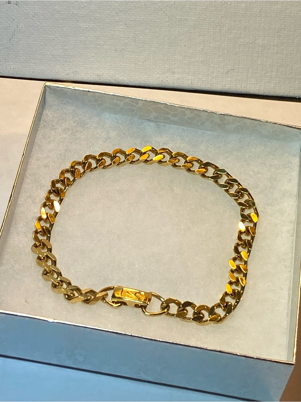 Trendy Artisan Gold Tone Cuban Chain Link Bracelet